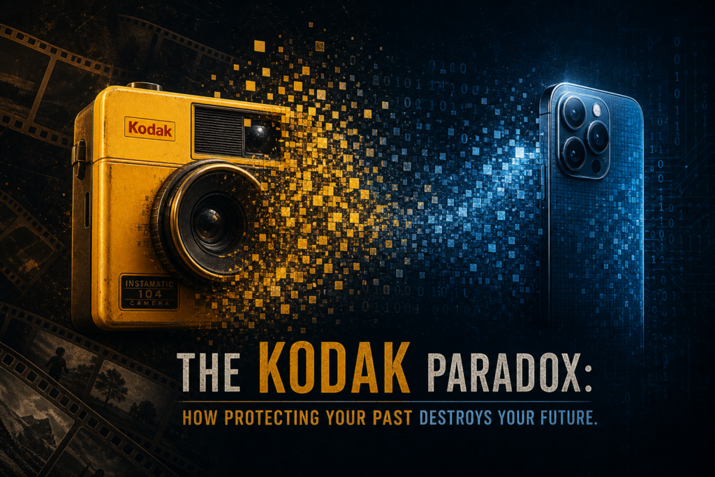 The Kodal Paradox cisually telling about the post The Kodak Paradox, How Protecting your past detroys your future.